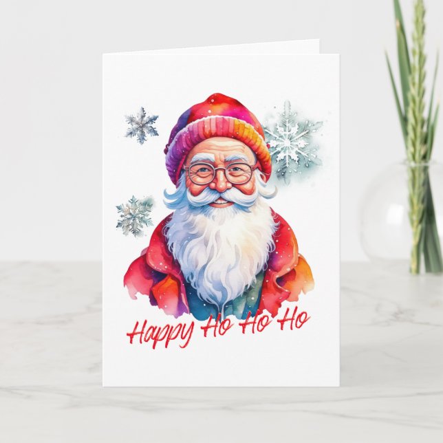Hipster Santa Claus Card (Front)