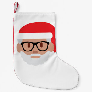 hipster Santa Claus emoji christmas stocking