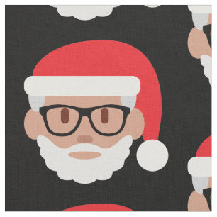 hipster Santa Claus emoji fabric