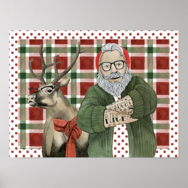 Hipster Santa Collection Poster (Front)