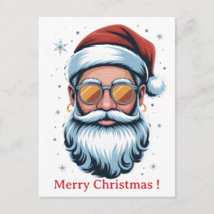 Hipster Santa Holiday Postcard