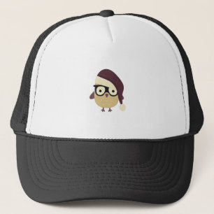 Hipster Santa Owl Trucker Hat