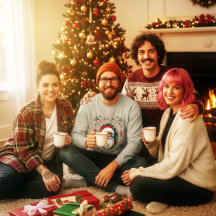Hipster Santa Sleigh Rides Good Vibes Christmas