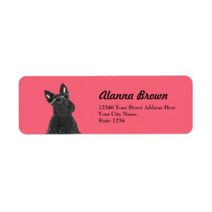 Hipster Scottish Terrier Label for Dog Lovers Return Address Label