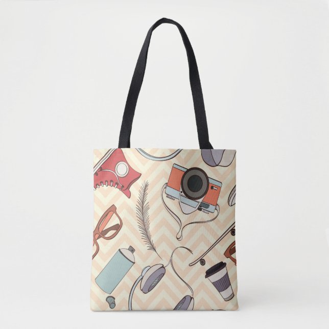 Hipster seamless pattern. Pattern of hipster eleme Tote Bag (Front)