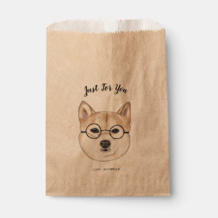 Hipster Shiba Inu Dog, Glasses Favour Bag
