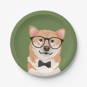 Hipster Shiba Inu Paper Plate Party