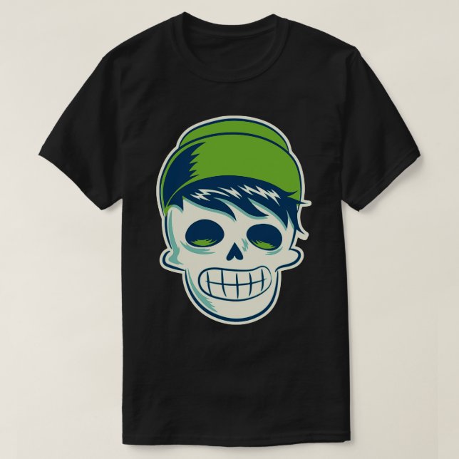 Hipster Skeleton with Beanie T-Shirt (Design Front)