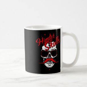 Hipster Skull Logo Skull Moustache Moustached Sung Coffee Mug