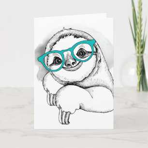 Hipster Sloth Card
