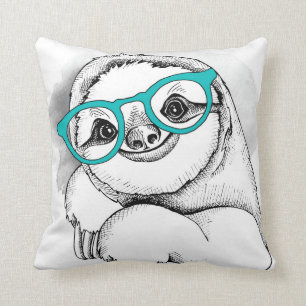 Hipster Sloth Cushion