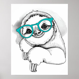 Hipster Sloth Poster