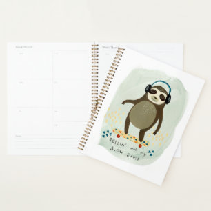 Hipster Sloth   Rollin' With My Slow Jams Planner