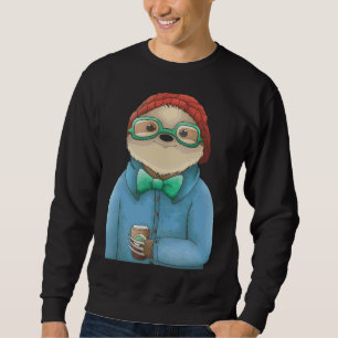 Hipster Sloth Sweatshirt