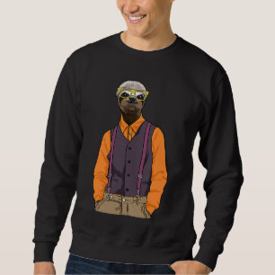 Hipster Sloth With Glasses Cute Sloths Sweatshirt