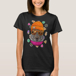 Hipster Squirrel Geek Nerd Glasses Animal Love Pea T-Shirt
