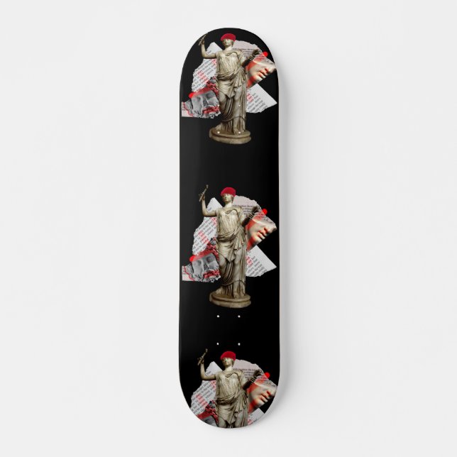 Hipster Statue Skateboard  (Front)
