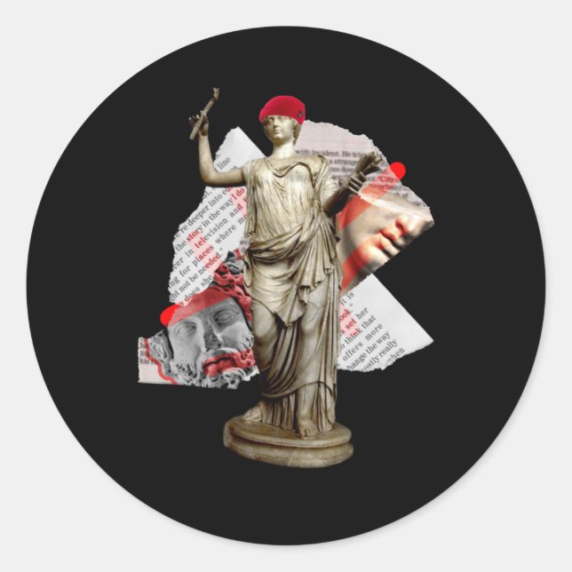 Hipster Statue Sticker  (Front)