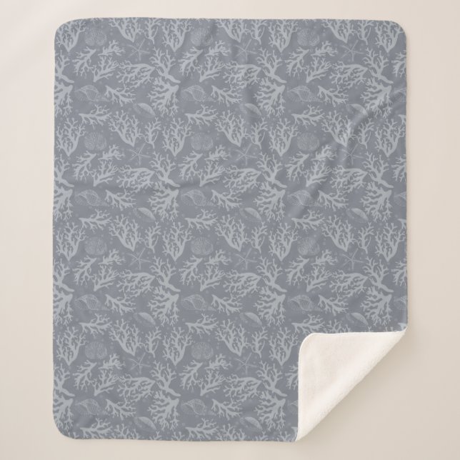 Hipster Style Coral Reef Sherpa Blanket (Front)