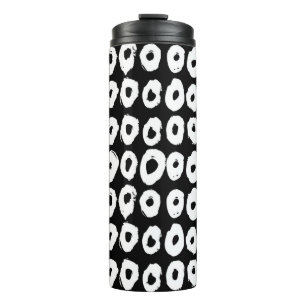 Hipster style pattern with doughnut like shapes in thermal tumbler