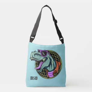 Hipster T-Rex custom monogram & colour bags