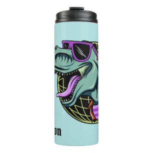 Hipster T-Rex custom name & colour tumbler