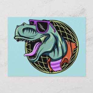 Hipster T-Rex postcard
