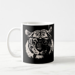 Hipster Tiger With Glasses Coffee Mug