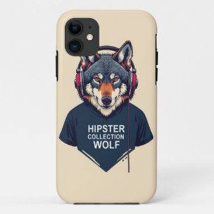 Hipster Wolf Headphones Mobile Case