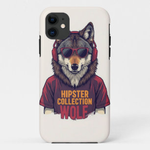 Hipster Wolf Headphones Mobile Case