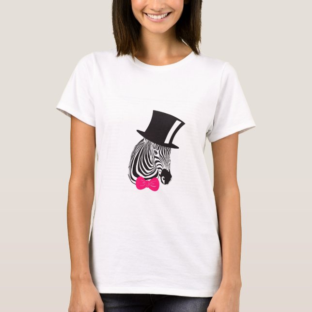 Hipster Zebra with top hat and Bow Tie (Front)