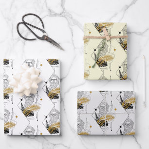 Hipster Zeus Greek God Pattern Wrapping Paper Sheet