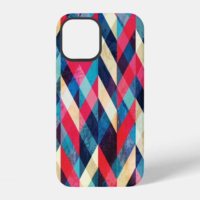 Hipster zigzag: grunge seamless pattern. iPhone case (Back)