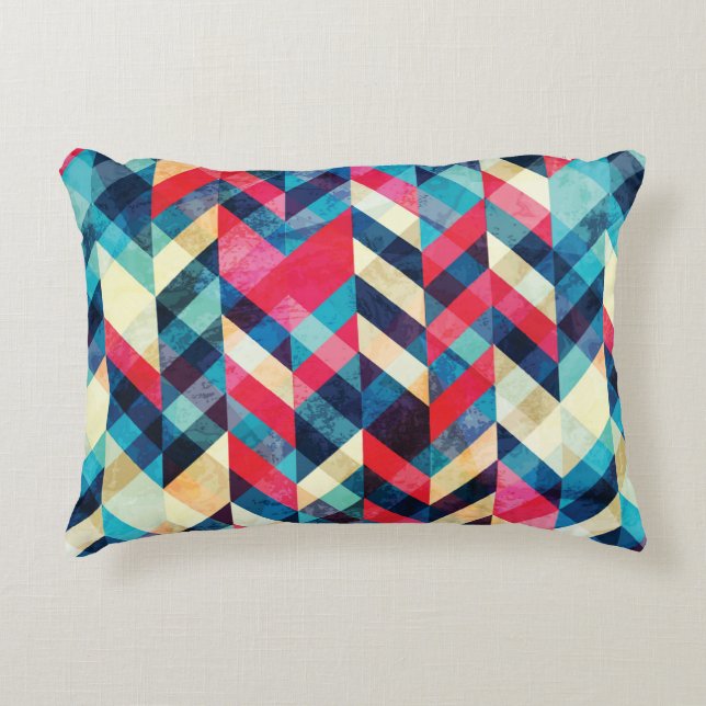 hipster zigzag seamless pattern with grunge effect decorative cushion (Front)