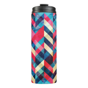 hipster zigzag seamless pattern with grunge effect thermal tumbler