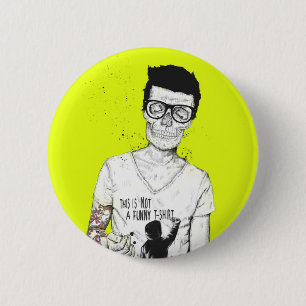 Hipsters not dead 6 cm round badge