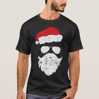 Hipsters Santa Beard Aviator Sunglasses Xmas Chris T-Shirt