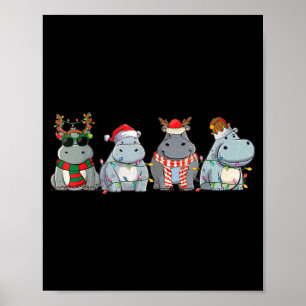 Hiptamuses Christmas Lights Cute Hip Christmas  Poster
