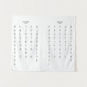 Hiragana Katakana Learn Japanese Characters Tapestry