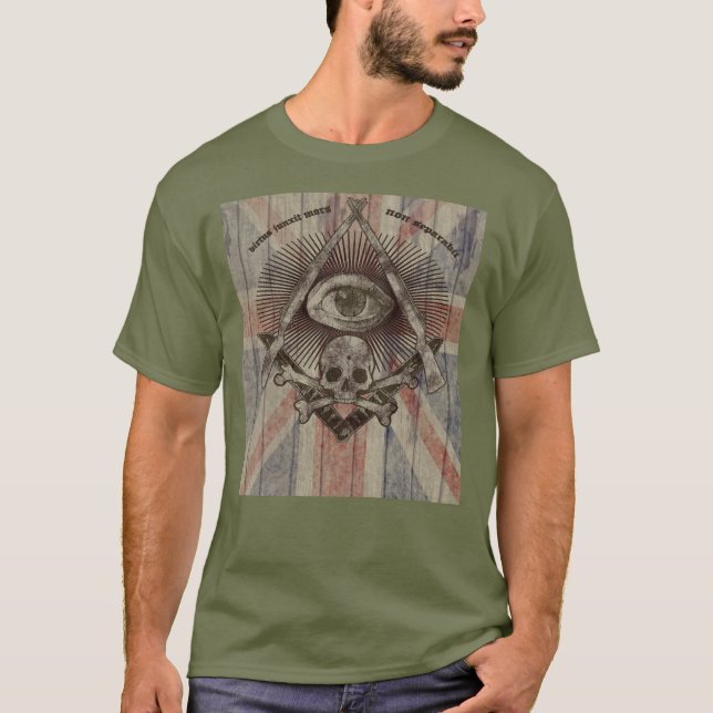Hiram Abiff Freemason with Union Jack colours T-Shirt (Front)