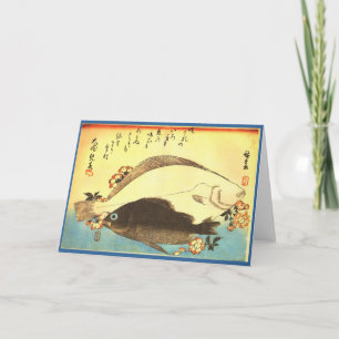 Hirame & Mebaru - Hiroshige's Japanese Fish Print Card