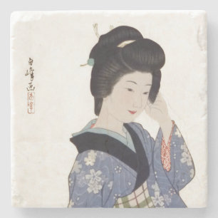 Hirano Hakuho's Young Girl Stone Coaster