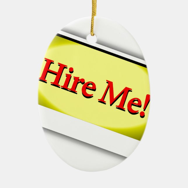 Hire me! ceramic tree decoration (Front)