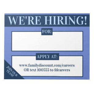 Hiring help wanted business employer display notepad