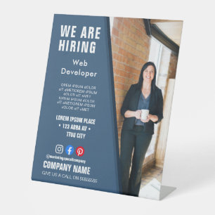 hiring staff BUSINESS custom logo flyer Poster Pedestal Sign
