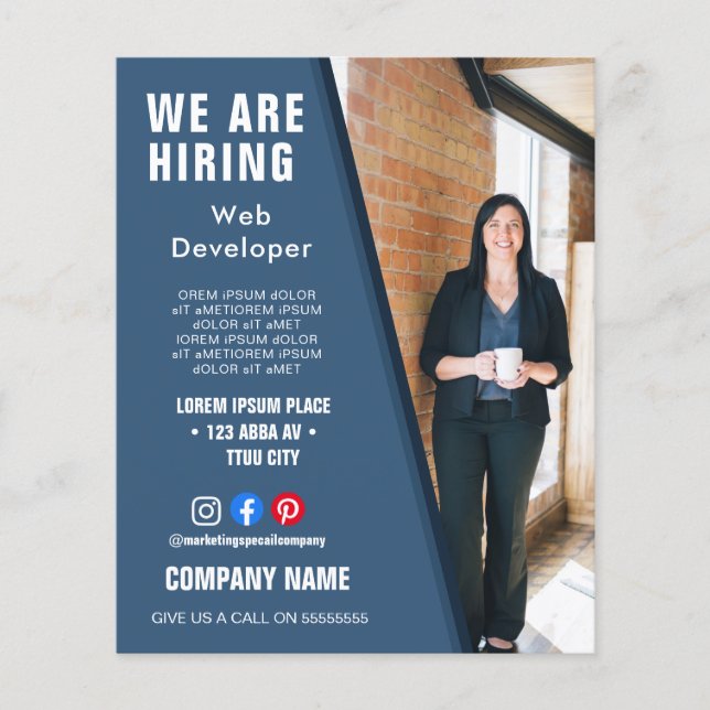 hiring staff BUSINESS custom logo flyer Poster  Po (Front)