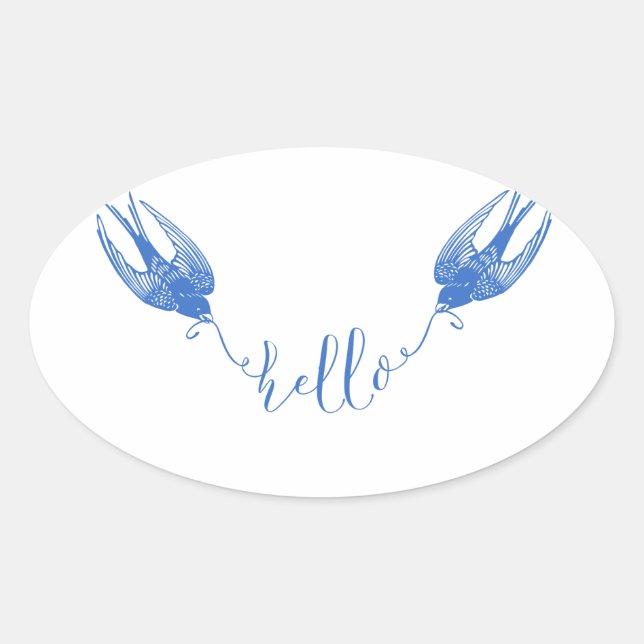 Hirondelle Oval Sticker (Front)