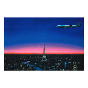 hiroshi nagai art paintings city pop and aeroplane photo print