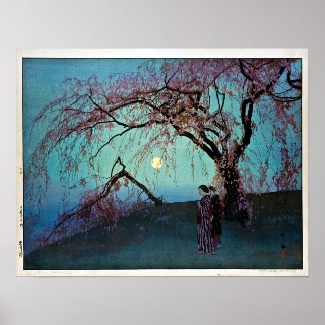Hiroshi Yoshida Kumoi Cherry Trees Poster (Front)