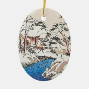 Hiroshige Japanese Fine Art Christmas Ceramic Tree Decoration